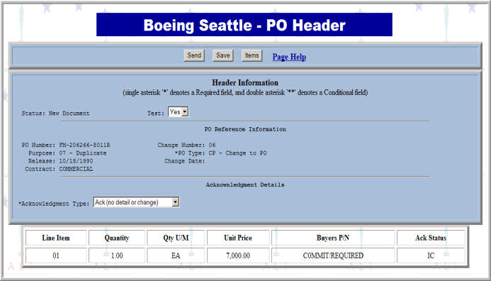 Boeing PO Header
