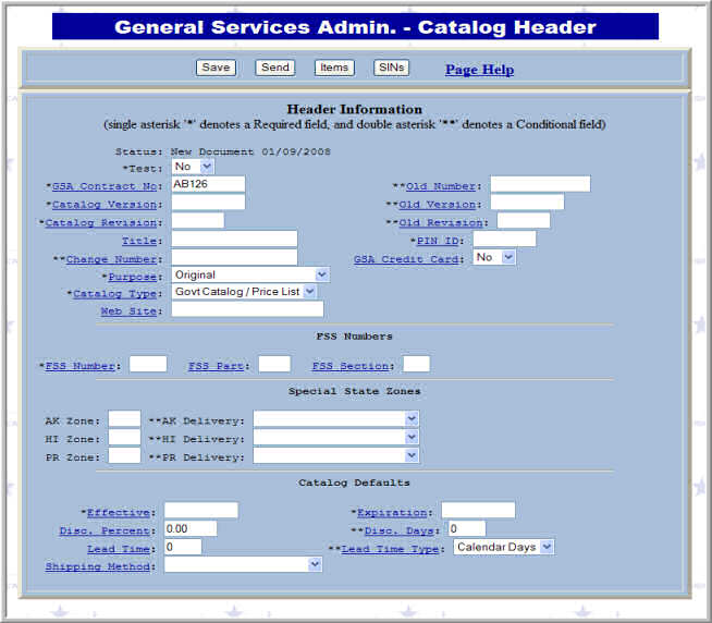 GSA Catalog Header