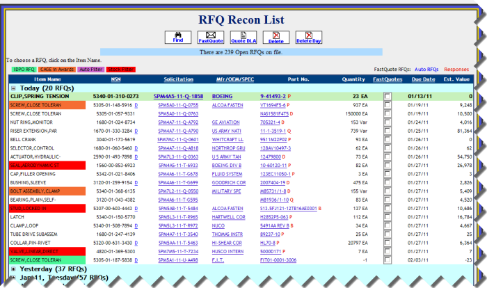 Gov't RFQ Recon Review Gov't RFQ Recon Review